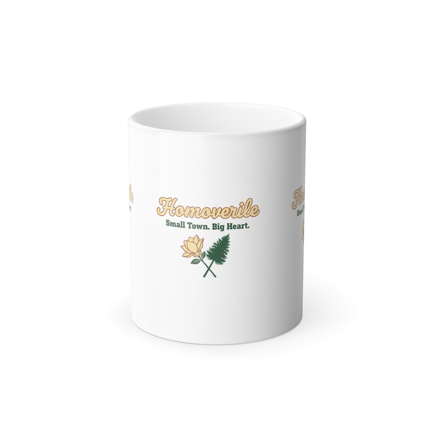 Hometown Floral Color-Changing Mug — "Homeville: Small Town. Big Heart." (11oz)