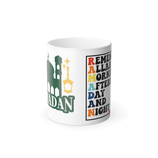 Ramadan Color-Changing Mug — "Remember Allah Morning, Afternoon, Day and Night" (11 oz)