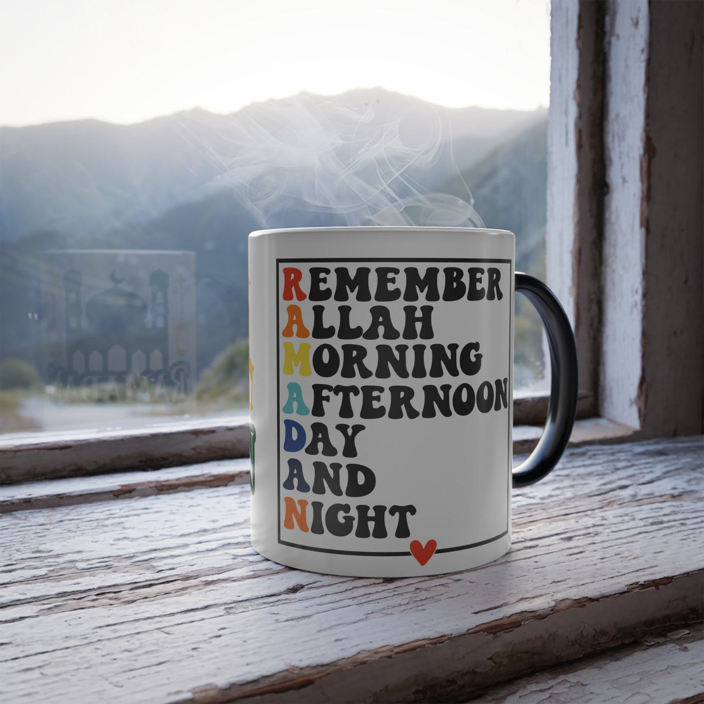 Ramadan Color-Changing Mug — "Remember Allah Morning, Afternoon, Day and Night" (11 oz)