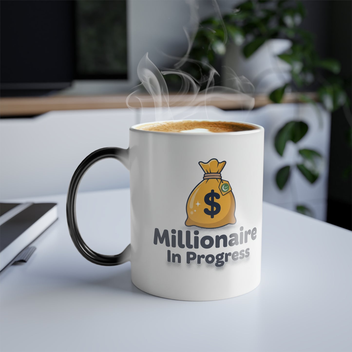 Color-Changing Mug — "Milliardaire In Progress" Funny Coffee Cup, 11 oz