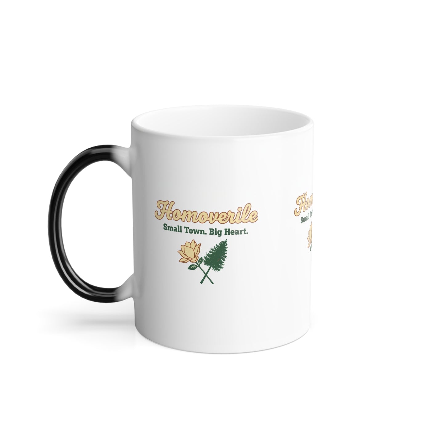 Hometown Floral Color-Changing Mug — "Homeville: Small Town. Big Heart." (11oz)
